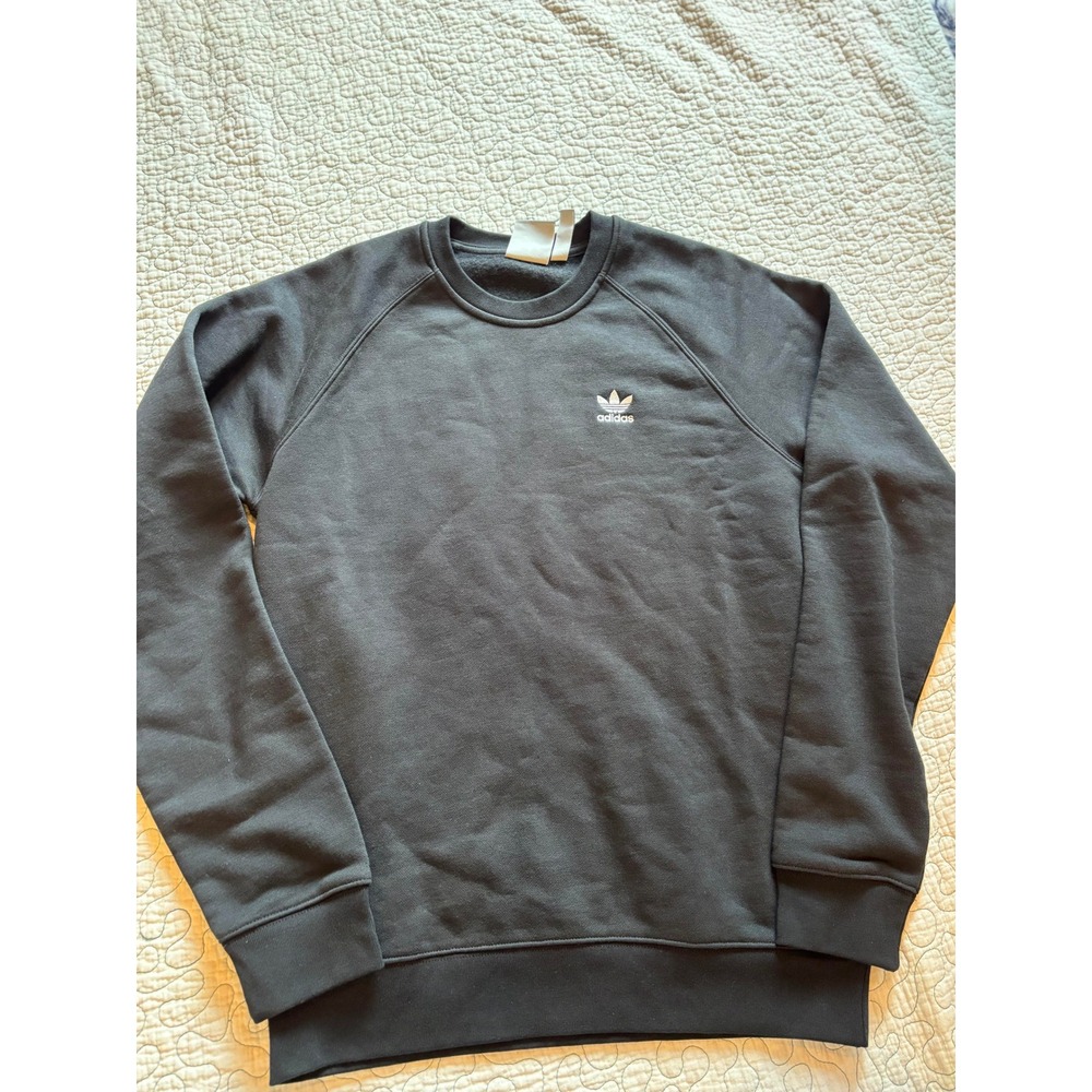 Adidas Originals Mens Trefoil Logo Crewneck Sweatshirt Black Size Small NWOT